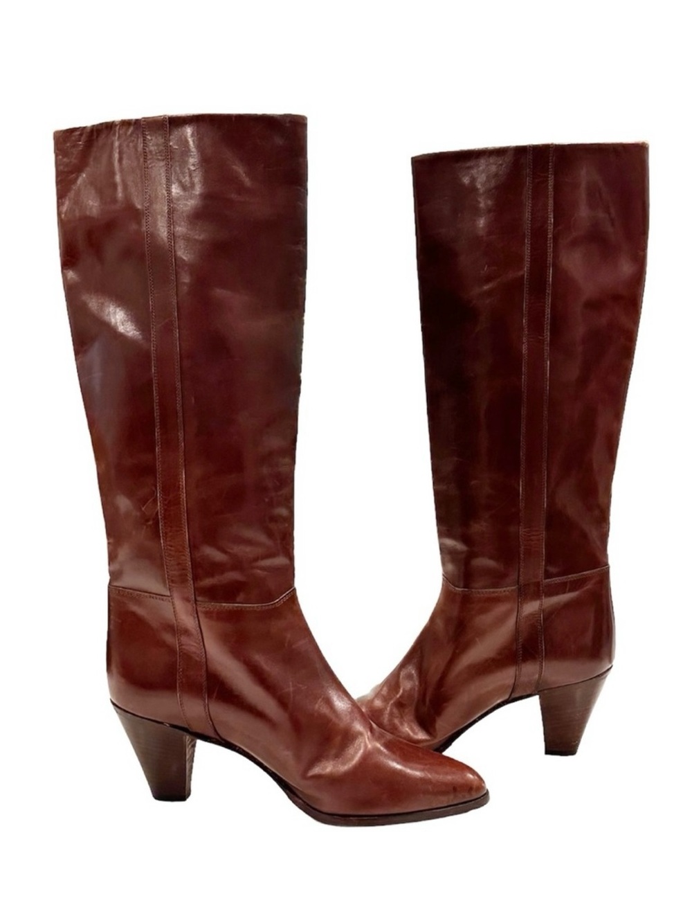 Vintage Gucci Brown Leather Knee-High Boots | Made in Italy | Size 38.5